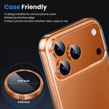 3pcs Metal CD Texture Eagle Eye Lens Film, Concentric Circle Textured Lens Protector, Glare CD Pattern Camera Lens Sticker, Precision Engraved CD Texture Protective Film, Metal Brushed Eagle Eye Lens Sticker, Mirror CD Texture Protective Film - CD Cosmic Orange - View 7