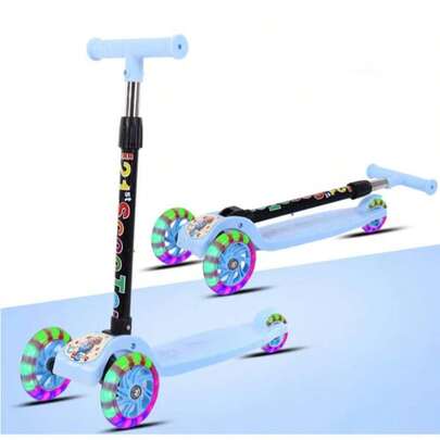 Patinete Infantil de 3 Ruedas Ajustable para Niños 3-6 Años Scooter Ligero con Luces LED Capacidad 35 kg para Parques y Juegos al Aire Libre