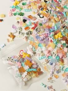 100PCS Hybrid Mini Pendant - Cute Bear, Cat Rabbit And Various Cartoon Characters Suitable For DIY Crafts, Slime Decoration, Scrapbooking, Hairpin, Mobile Phone Case Decoration, Manicure