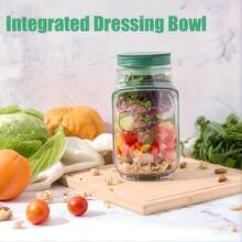 1pc Salad Storage Box - Simple And Modern Style. Integrated Design, Large Capacity, Portable Compartmentalized Structure, Made Of Polypropylene Plastic. Transparent Box + Separate Sauce Compartment + Detachable Lid. Side-Opening Sealed Salad Bowl For Portable Lunch Box. Suitable For Office Personnel's Meal Preparation / Fitness Light Food / Outdoor Picnic / Student Takeout / Daily Food Storage. - Multicolor - View 13