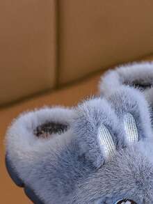 1双儿童卡通可爱拖鞋，2025年冬季新款，男童女童幼儿室内防滑保暖拖鞋 - 灰色 - 查看 5