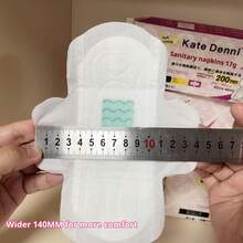 50 piezas de mini almohadillas, cómodas y transpirables, toallas sanitarias universales de 200 mm con alas, ultra delgadas y transpirables - Blanco - Ver 3