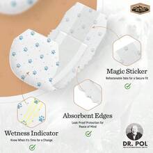 - Paales para Perros Macho, superabsorbentes, Transpirables, a Prueba de Fugas con indicador de Humedad, XS, 50 Unidades - Talla XS de cintura 6-13 pulgadas - Ver 4