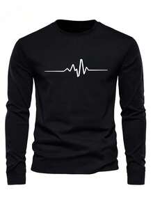 3pcs/Set Men's Casual Everyday Letter Print Long Sleeve T-Shirts, Autumn - Multicolor - View 5