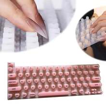 [Long Nail Nail Art Keycap DIY] Keycap Set With Soft 3D Keys, Nail-Friendly Anti-Mispress Keyboard Accessories | Alphanumeric Keyboard Decorative Accessories | Easy Installation, Replacement, And Removal - Nút tròn màu hồng - Xem 2