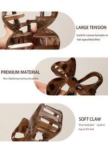 4 chiếc kẹp tóc hình nơ, phụ kiện tóc nữ thường ngày, họa tiết da báo, phong cách cổ điển thanh lịch đa năng, phù hợp với trang phục hàng ngày, đi làm, đi học, đi du lịch, mọi mùa. - Nhiều màu-A - Xem 5