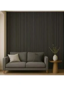 Kit Of 120 MDF Slatted Plates For Self-Adhesive Wall Decoration 45x11 - Negro - Ver 5