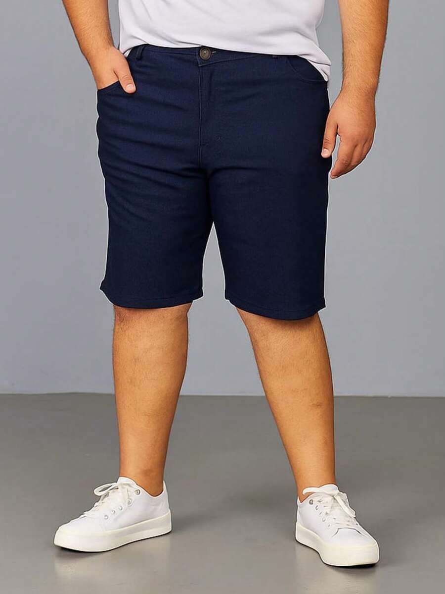 Men's Bermuda Jeans With Plain Elastane - Màu xanh lam - Xem 1