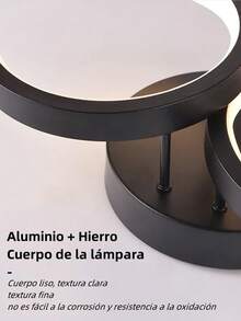 Lámpara De Techo Moderna Decorativa, tres modos de iluminación, blanco cálido, luz fría, luz cálida, adecuada para cocina, dormitorio, se puede utilizar como luz de puerta y luz de pasillo,Fiestas, Regalos, Día de Reyes, Botiquines de Emergencia - Negro - Ver 5