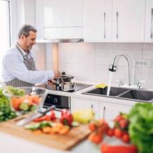 Mezcladora para Fregadero, Llaves para Fregadero de Cocina Flexible con Pulverizador de Modo Dual, Grifos para Cocina con 2 Asas para RV, Mezcladora para Cocina de Acero Inoxidable - inicial - Ver 8