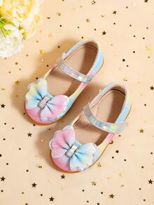 Gaun Warna-warni Dipadukan dengan Sepatu Flat Berhiaskan Pita Pelangi yang Menggemaskan, Aktivitas Nyaman di Dalam Ruangan untuk Anak-Anak di Pesta Rumah - MultiWarna - View 5