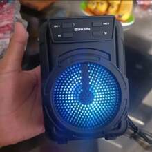 Mini altavoz Bluetooth de 3 pulgadas con luz LED, USB, radio FM y conectividad Bluetooth (TWS), adecuado para uso en múltiples entornos. - Negro - Ver 5