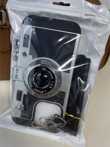 Funda de teléfono en forma de cámara 3D cruzada divertida compatible con iPhone 14 Pro Max, compatible con Apple 13 con cordón, compatible con iPhone 11/12/X/Xs/Xr/Xs Max resistente al agua, a los golpes y a los arañazos