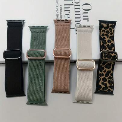 5 st kompatibelt med Ultra armband 49 mm 46 mm 45 mm 44 mm 42 mm 41 mm 40 mm 38 mm, unisex, mjukt elastiskt nylonarmband, passar Ultra 2, serie 10/9/8/7/6/5/4/3/2/1 SE