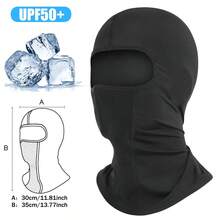 AD 1 Piece Cycling Balaclava Unisex Breathable Ice Silk Motorcycle Riding Sports Face Mask Neck Protec - Black - View 14