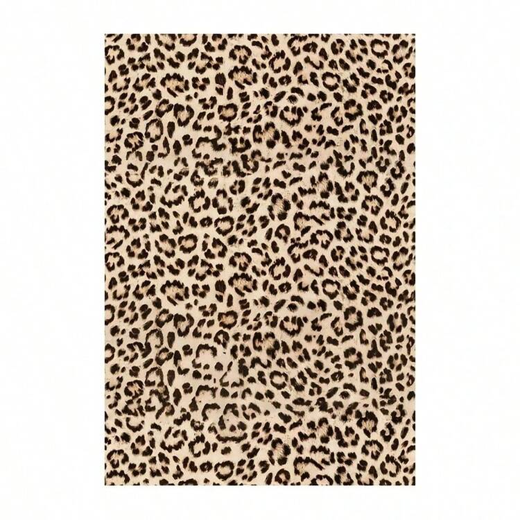 1 Roll Sexy Leopard Print Self-Adhesive Vinyl Wallpaper | Waterproof Removable | Bedroom | Living Room Wall Decor | Home Decoration | Artistic Wall Transformation | Peel And Stick Wallpaper - Yellow - View 2