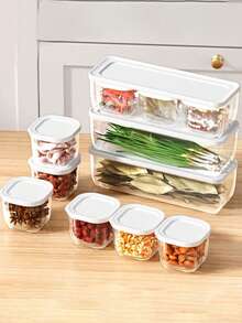 Awaoko 8pcs Stackable Spice Jars Set With Lids - Made Of PP Material, Detachable Spice Boxes For Spices, Herbs, Seasonings, Multi-Purpose Kitchen Organization And Food Storage - Multicolor - View 5