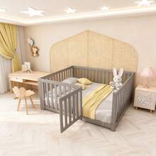 Kids Bed Frames, Headboards & Footboards - Gray + Solid Wood + 140cm*200cm - View 1
