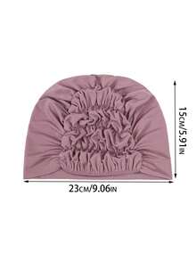 1 pieza Nuevo estilo de gorro elástico de punto de unicolor para mujer, pañuelo musulmán de moda trenzado, adecuado para uso diario, accesorio para cubrir el cabello suelto