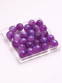 50 件梦幻春夏银河闪光圆形树脂珠，DIY 手链首饰制作用品