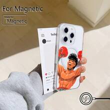 Funda de teléfono clásica de manga anime japonés F-Fighting Spirits Boxer Makinouchi Ichigo para iPhone 16 15 14 13 12 11 Pro Max Mini XR XS X 7 8 Plus, transparente, magnética, anti-caída, suave, TPU, cubierta trasera - Mezcla de colores - Ver 2