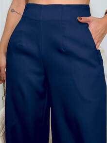 EMILI Women's Tailored Pants High Waisted Pantaloons Emili - 藏蓝色 - 查看 2