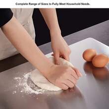 3PCS Stainless Steel Cutting Board Multi Size Cutting Board Kitchen Cutting Board Non Stick Metal Cutting Board For Fruits And Vegetables Very Suitable For Various Cooking Tasks - 銀色 - 查看 7