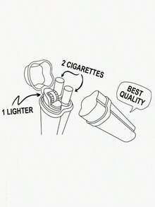 1pc New Integrated Lighter & Cigarette Storage Box With 2 Cigarette Slots And 1 Lighter Slot, Portable Cigarette Case, Storage Box, Smoker Accessories, Perfect Gift For Friends - 彩色 - 查看 8