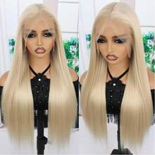Brazilian Virgin Hair #613 Blonde Color Straight Wig 200% Density 13*4 HD Lace Front Wigs Human Frontal Hair Glueless Wigs Pre-Plucked With Baby Hair Ready To Wear No Glue Needed Pre Bleached Knots & Natural Hairline Soft And Natural Look - S613 - View 19