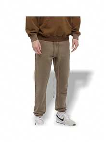 Essentials Quần dã ngoại Unisex màu nâu xám SS21 Nhẹ, mềm mại, thoáng khí, thân thiện với da, ôm vừa vặn, cạp chun, dễ giặt, màu trơn, đa năng, mặc hàng ngày, tập gym, du lịch, dã ngoại mùa xuân, đi làm, màu nâu xám 130SP212006F - Nâu xám - Xem 4