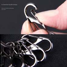 1 Set kreative Schlüsselanhänger mit Schnellverschluss, praktisch für die Kategorisierung, Schlüsselanhänger aus PU & Metall im minimalistischen Design (1 großer Schlüsselring + 5 kleine abnehmbare Schlüsselringe), Taschenanhänger, Autoaccessoires, Geschenkideen für Lehrer, Freundin, Schwester