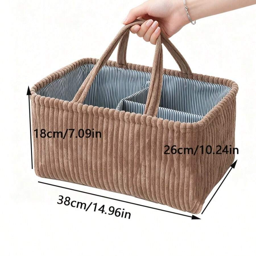 Giỏ đựng đồ dung tích lớn nhiều ngăn phong cách Bohemian - Túi đựng tã polyester, túi đựng quần áo có thiết kế mở túi đựng đồ cho bố mẹ với sọc trắng và xám, thùng đựng đồ dùng gia đình bằng vải dệt thoáng khí dành cho các bậc cha mẹ bận rộn - Nhiều màu - Xem 1