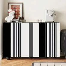 1 rollo de papel tapiz no tejido minimalista moderno, papel tapiz a rayas de moda en negro, blanco y gris, para sala de estar, dormitorio, pared de fondo de TV, decoración de tienda, decoración del hogar. Papel tapiz a rayas de 17.7in x 39.3/118.1/196.8/393.7in disponible para todas las temporadas