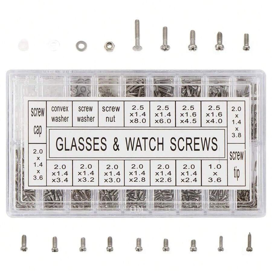 1000pcs Micro Repair Washers, Micro Tools Watch Parts Fashion Glass Micro Screwdriver Set