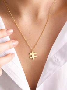 قلادة لغز للنساء، قلادة سحر الألغاز الذهبية، هدية مجوهرات للأزواج، هدية عيد الحب، هدية مجوهرات من الفولاذ المقاوم للصدأ لها