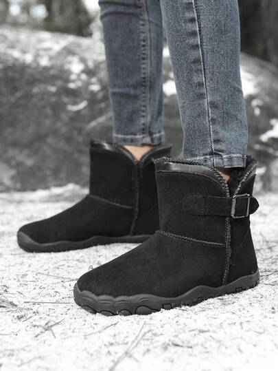 زوج من بوت الثلج للأطفال، بوت مراهقين سميكة ودافئة للشتاء، بوت سفر خارجية جديدة مانعة للانزلاق، بوت قصيرة دافئة وعصرية للطلاب من الأولاد والبنات