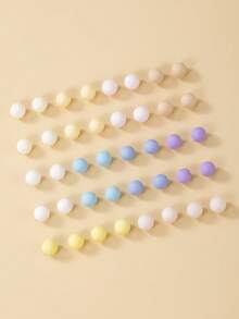 Set de 20 de cercei stud minimalisti drăguți din rășină multicoloră, cadou pentru femei, potriviți pentru purtare zilnică și de sărbători - Multicolor - Vizualizare 2