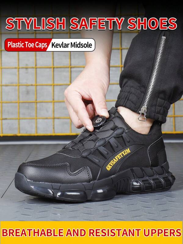 Neue Mode Herren Durchstichs-sichere Stahlkappe Anti-Rutsch Stoßabsorbierende Arbeits-Sicherheitsschuhe, Verschleißfeste Durchstichs-sichere Schnürschuhe, geruchsabsorbierende weiche Sohle Arbeits-Sicherheitsschuhe