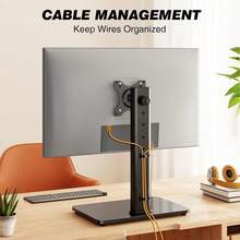 Soporte de monitor único VESA para pantallas de 13-32 pulgadas, elevador de monitor no empotrado con rotación giratoria de inclinación ajustable en altura, soporte universal de computadora de hasta 44 - 1 - Ver 9