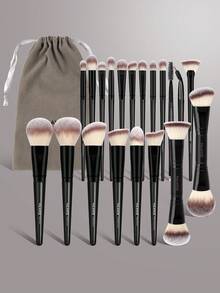 MAANGE 18/21/22/30pcs Professional Makeup Brush Set, Includes Brush Bag, Makeup Sponge, Soft Fiber Material, Portable, Contains Foundation Brush, Eyeshadow Brush, Blending Brush, Eyebrow Brush, Travel Makeup Brush Set, Makeup Brush Set, Makeup Brush Kit, Complete Makeup Brush Set, Makeup Set, Makeup Brush Gift Set,Giveaways,Professional Makeup Brushes,Complete Makeup Set - Black - View 16