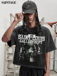 Street Life 男士街头休闲短袖T恤 - 黑色 - 查看 4