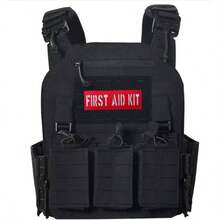 Kit de primeros auxilios reflectante de 8.5x 3 pulgadas, color blanco y rojo, parche de gancho paramdico para trauma mdico IFAK Medic MED 8.5x 3 pulgadas - 6 x 2 pulgadas - Ver 5