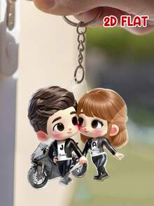 Catygift Personalisierter Acryl-Schlüsselanhänger für Paar, individuelles Paar-Geschenk für Jahrestage, einzigartiges Geschenk mit Namen, 2D Flachdesign