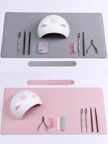 6 Colors Foldable Multi-Purpose Nail Art Table Mat,Soft Microfiber Leather, Waterproof And Stain-Resistant, Nail Art Cleaning Table Mat,Suitable For Professional Nail Salons And Home Use - Multicolor - View 4