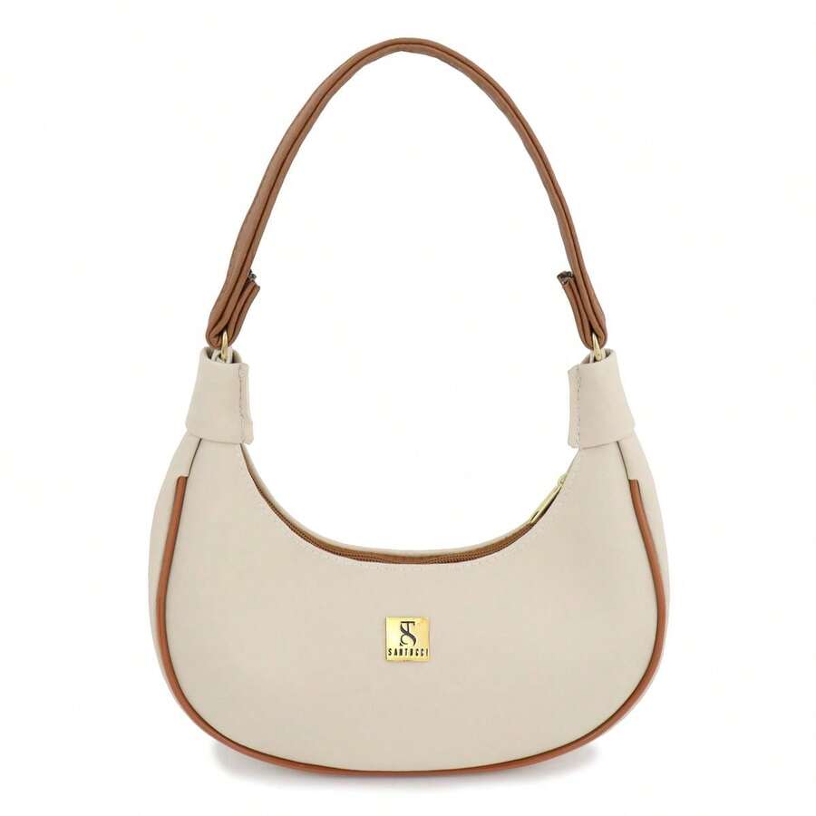 Women's Half Moon Tote Shoulder Bag Small Sophisticated - Gading - View 1