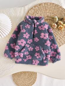 2025 Girls Thermal Lined Long Sleeve Jacket, Autumn/Winter - Dark Grey - View 1