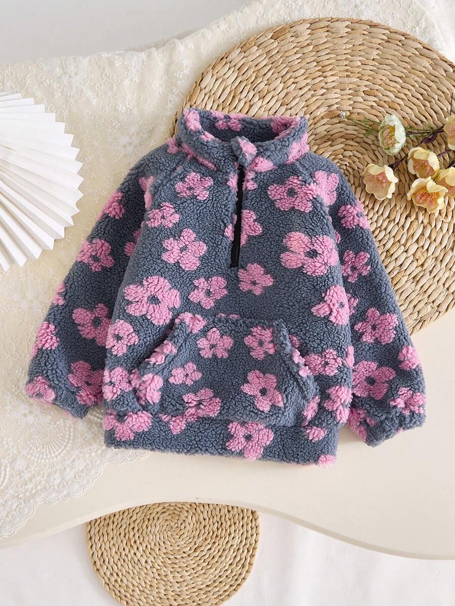 2025 Girls Thermal Lined Long Sleeve Jacket, Autumn/Winter - Dark Grey - View 1