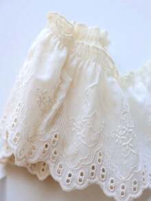 1 码刺绣荷叶边蕾丝花边，服装缝纫配件，用于服装、连衣裙下摆 DIY 装饰