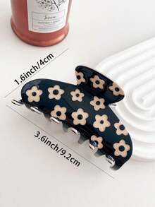 1pc Women Floral Pattern Fashion Hair Claw For Hair Decoration Cute Leopard Print Claw Clips Hair Clips Hair Jaw Clip Hair Clamps Hair Clutch Hair Catcher Clip, School Stuff, College Fall Winter Hair Accessories For Women For Vacation Outfits Woman Flower Hair Clip - 彩色 - 查看 3