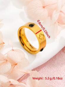 1 Stück modischer Zirkonia-Ring in Goldfarbe, Edelstahl, schöner Schmuckring für Frauen